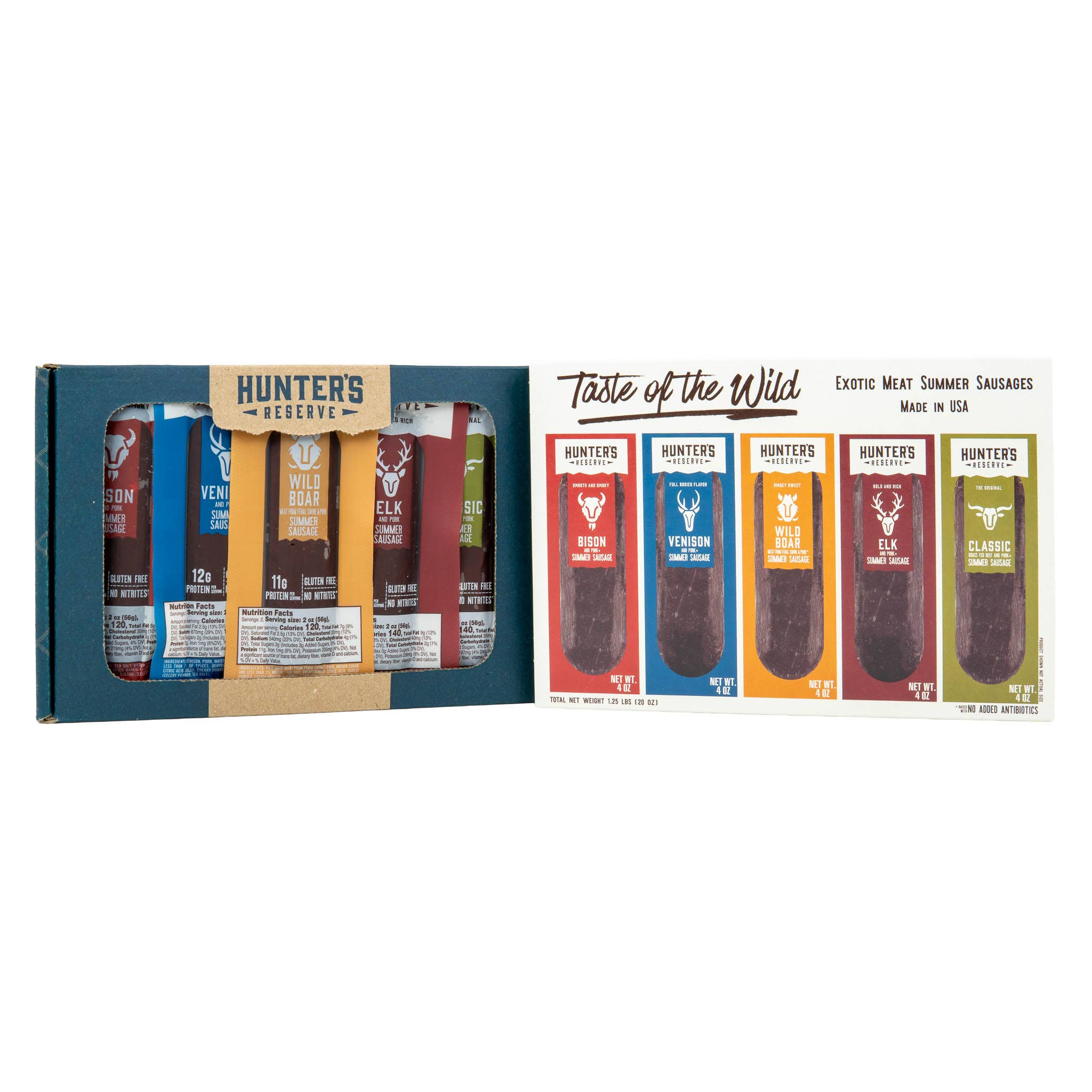 Hunter's Reserve - Wholesale Sausage - Taste of the Wild Holiday Gift Box- Five 4oz Summer Sausages8