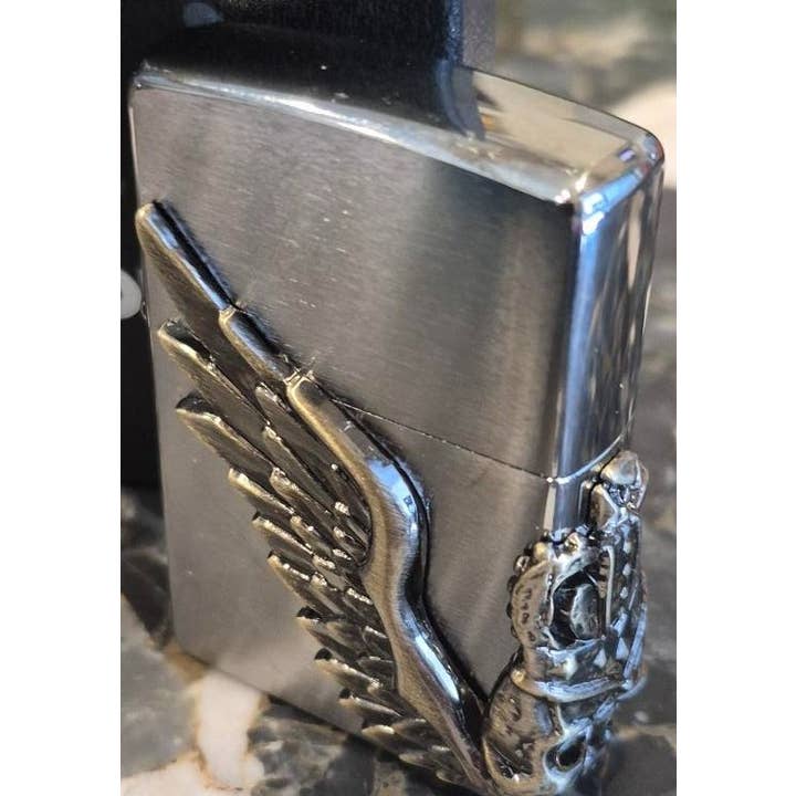 Sharp 3 Sided 2016 Crowned Skull Emblem Zippo Lighter for wholesale by Lighter King
