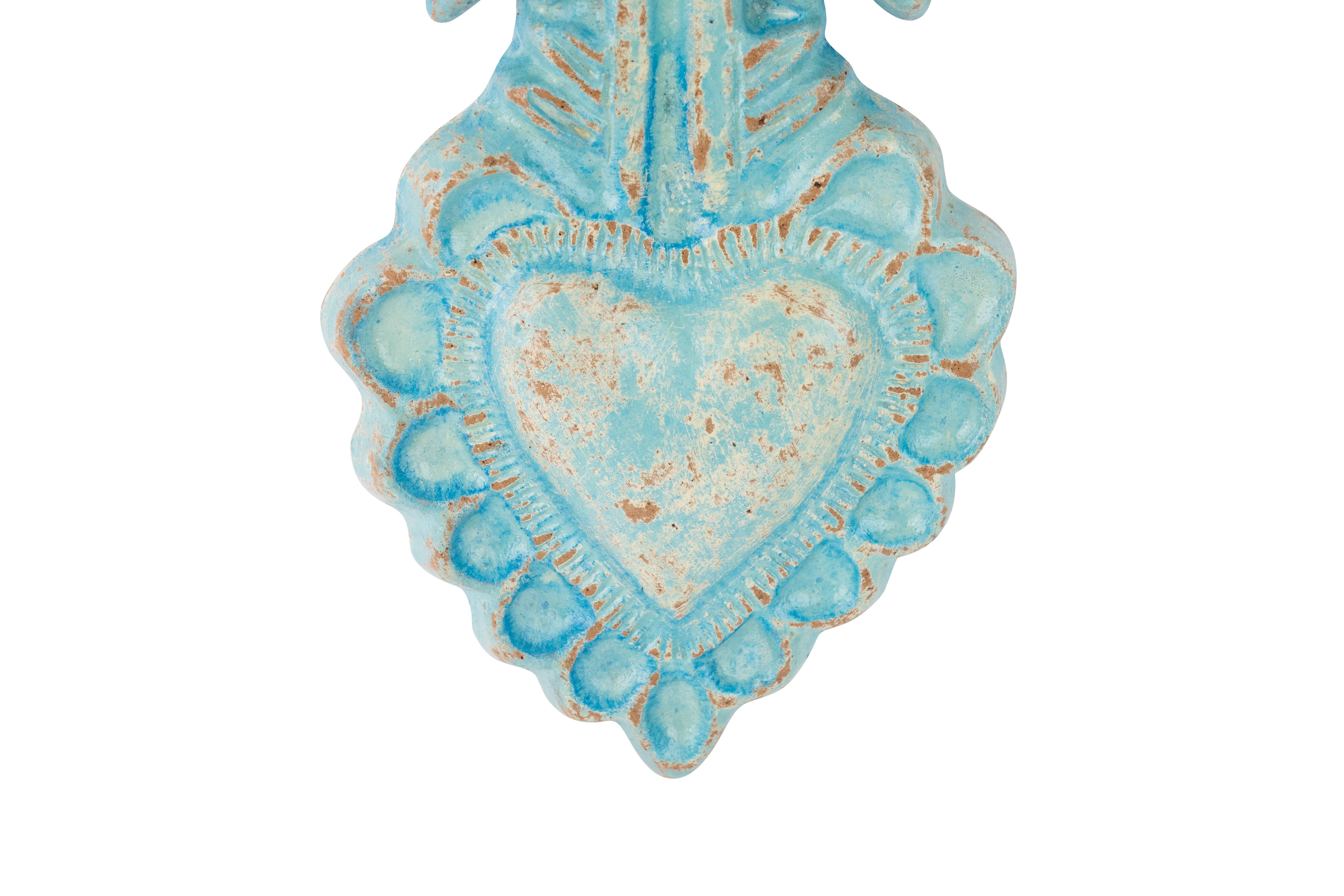 My Amigos Imports – wholesale Wall cross – Corpus Clay Heart with Cross-7.5x13 in-Handmade-3 Colors10