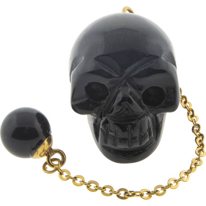 Gemstone Pendulum Skull - Black Onyx (Each) for wholesale by Kheops International