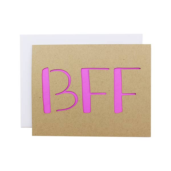 BFF Laser Cut Friendship Card for wholesale by Alexis Mattox Design
