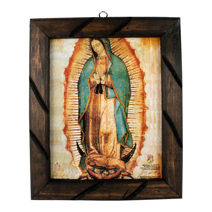 Our Lady of Guadalupe Rustic Frame Painting | Virgen de Guad for wholesale by mrcjsales