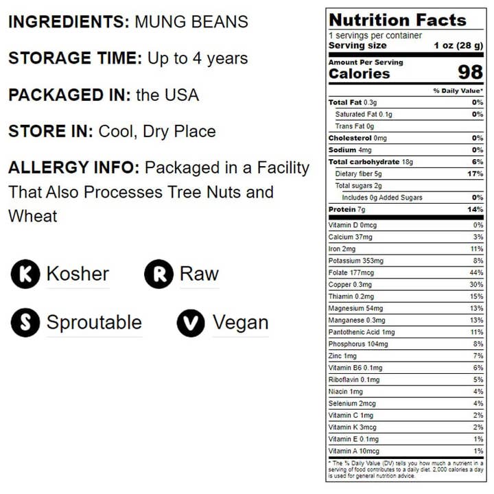 Food To Live - Wholesale Beans - Mung Beans – Whole, Dried, Raw Moong, Kosher, Sirtfood, Raw