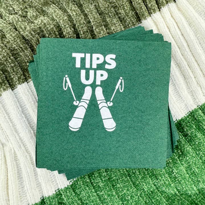 Tips Up Ski Napkins for wholesale by Suburban Soiree