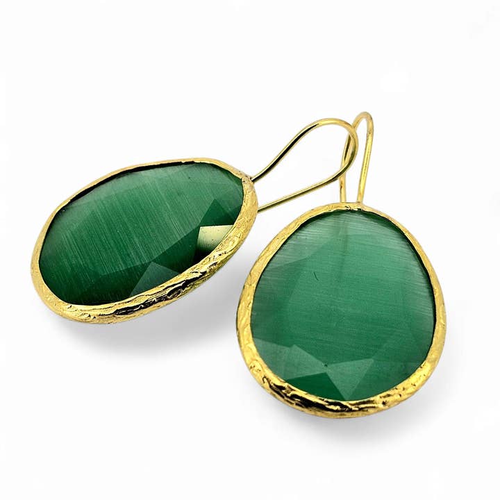 Glowdrop earring, Grass Green Large for wholesale by Happy Lona