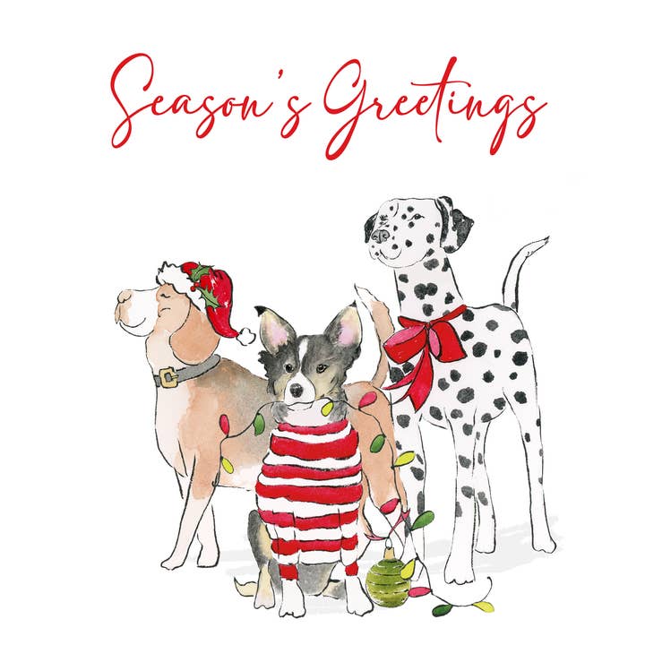 Christmas Card | Dogs for wholesale by Line & Wash