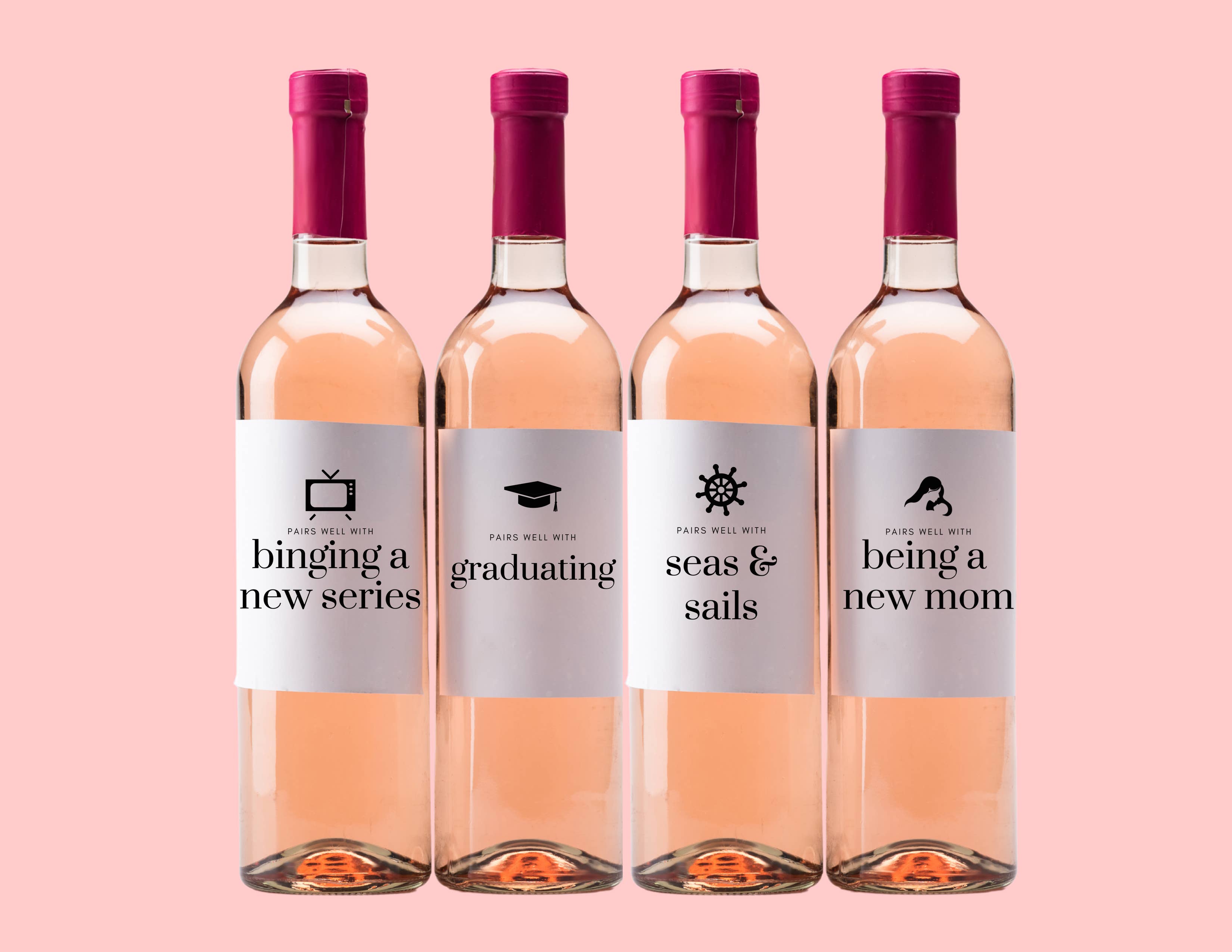 Deeva Design Studio - Wholesale Gift Tag Label - "Perfect Pairings" Wine Sticker Label2