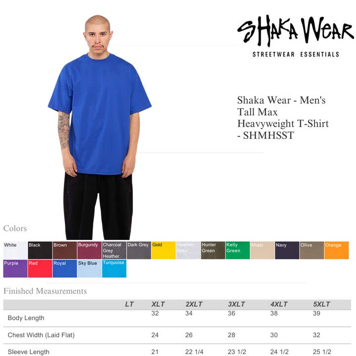 MYES BULK APPAREL - Wholesale T-Shirt - Men's - Men’s Tall Heavyweight T-Shirt – Wholesale Streetwear3