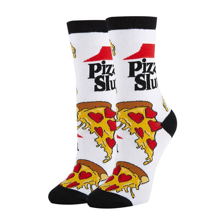 Pizza Slut | Women's Funny Crew Socks for wholesale by Oooh Yeah/Sock It Up/Oooh Geez Slippers