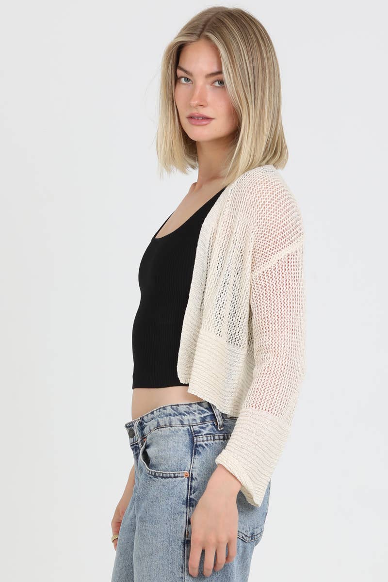 ANGIE - Wholesale Cardigan - Women's - XHS24-ASIS LIGHT WEIGHT OPEN KNIT CARDIGAN SWEATER7