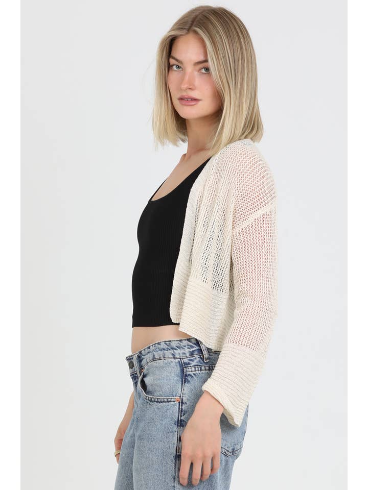 ANGIE - Wholesale Cardigan - Women's - XHS24-ASIS LIGHT WEIGHT OPEN KNIT CARDIGAN SWEATER7