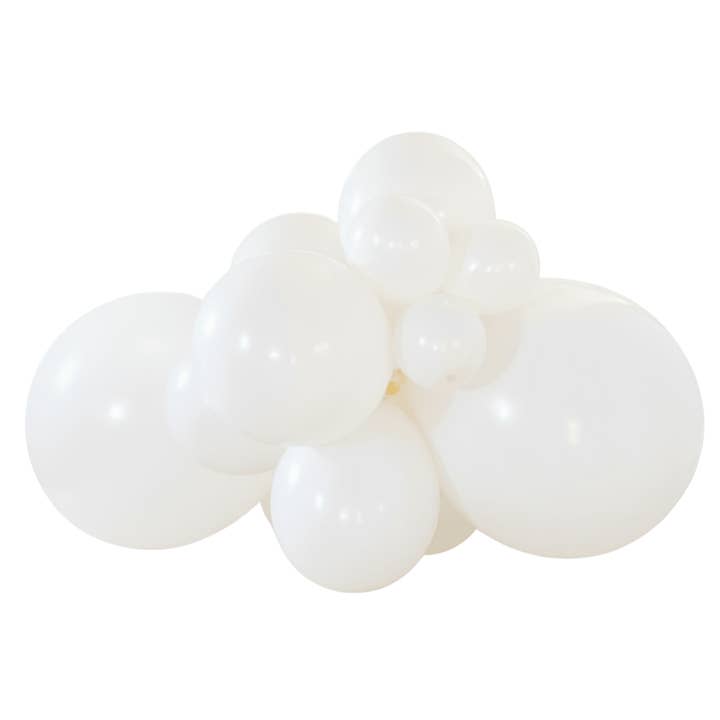 Premium White Latex Balloon Cluster (5", 11” and 17”) for wholesale by Ellie's Party Supply
