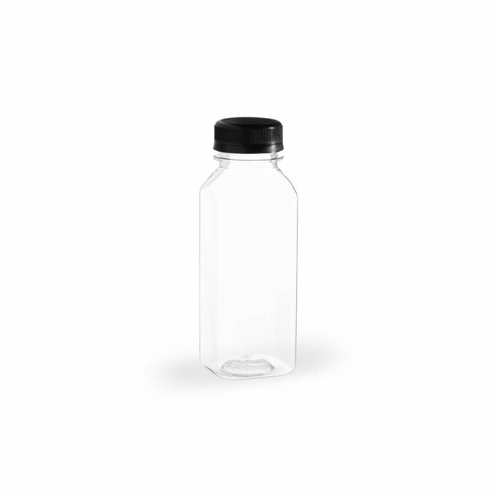 Hammont - Wholesale Food Storage Container - Clear Bottles PET SQUARE with black lid (24 pack!)2