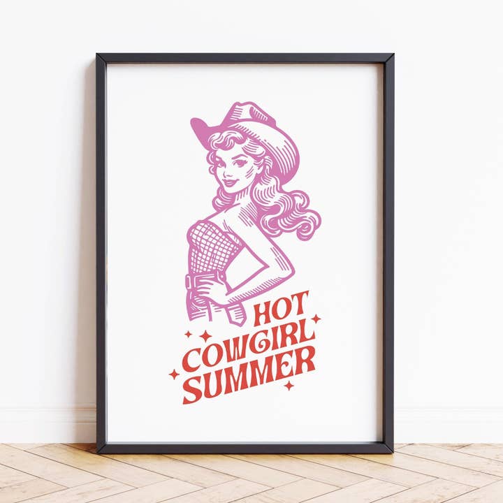 Hot Cowgirl Summer Wall Print Motivational Poster Art Inspirational for wholesale by House of Binky