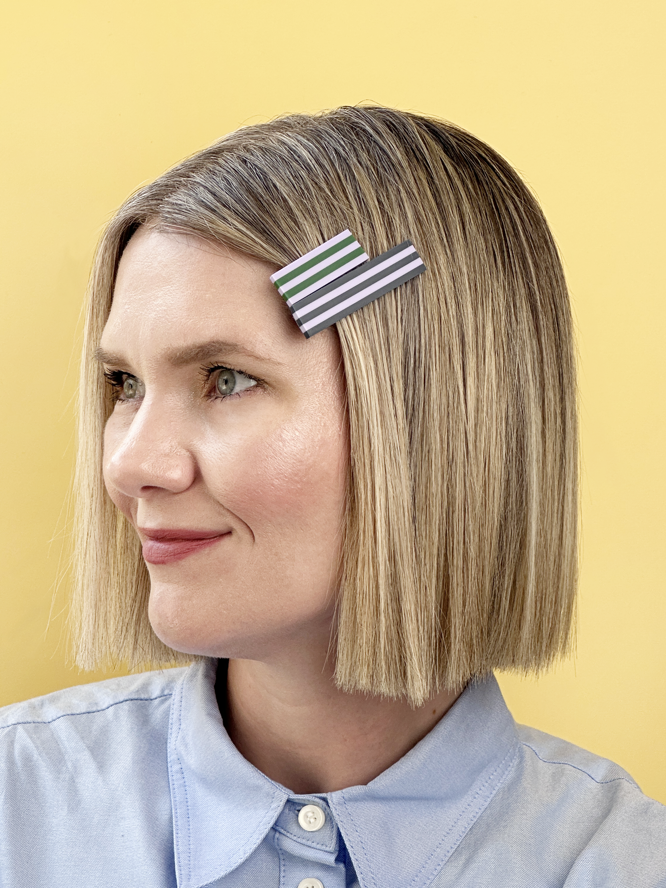 Combinist Goods - Wholesale Hair Clip - Women's - Striped Hair Clip | Large1