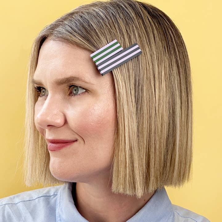 Combinist Goods - Wholesale Hair Clip - Women's - Striped Hair Clip | Large1