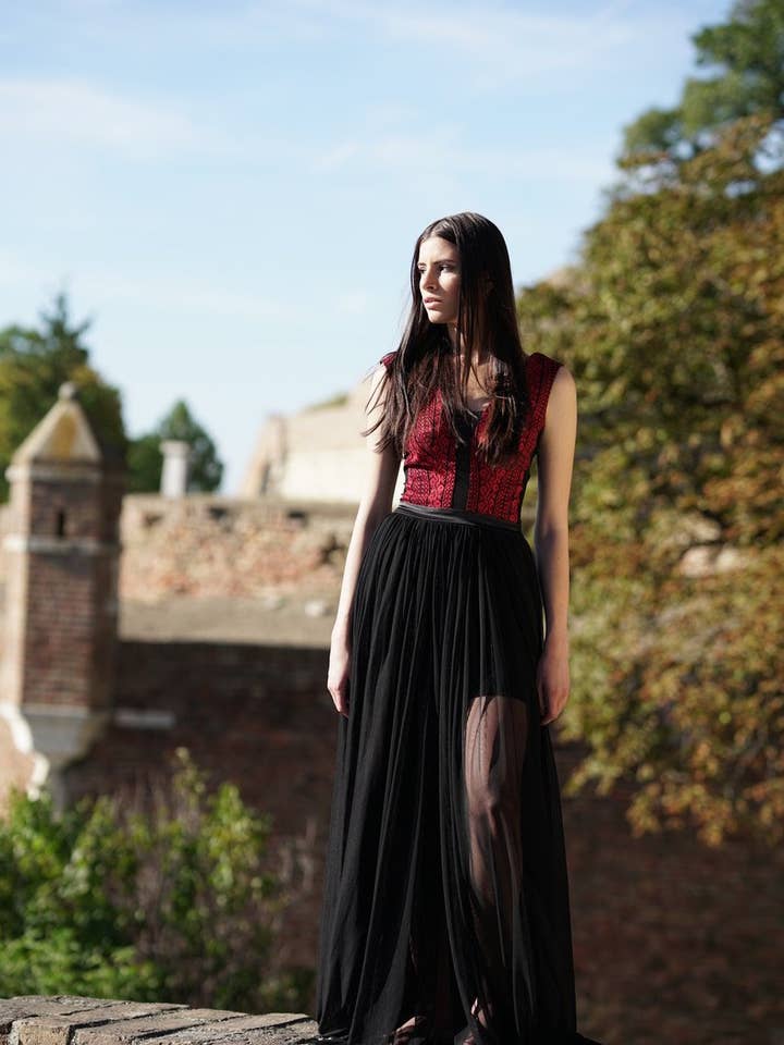 Maxi Evening Gown #108-17 for wholesale by HAMA