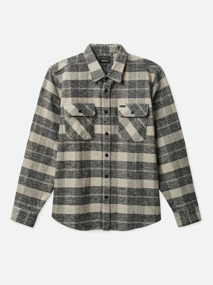 Bowery Heavyweight Flannel - Black/Charcoal for wholesale by Brixton