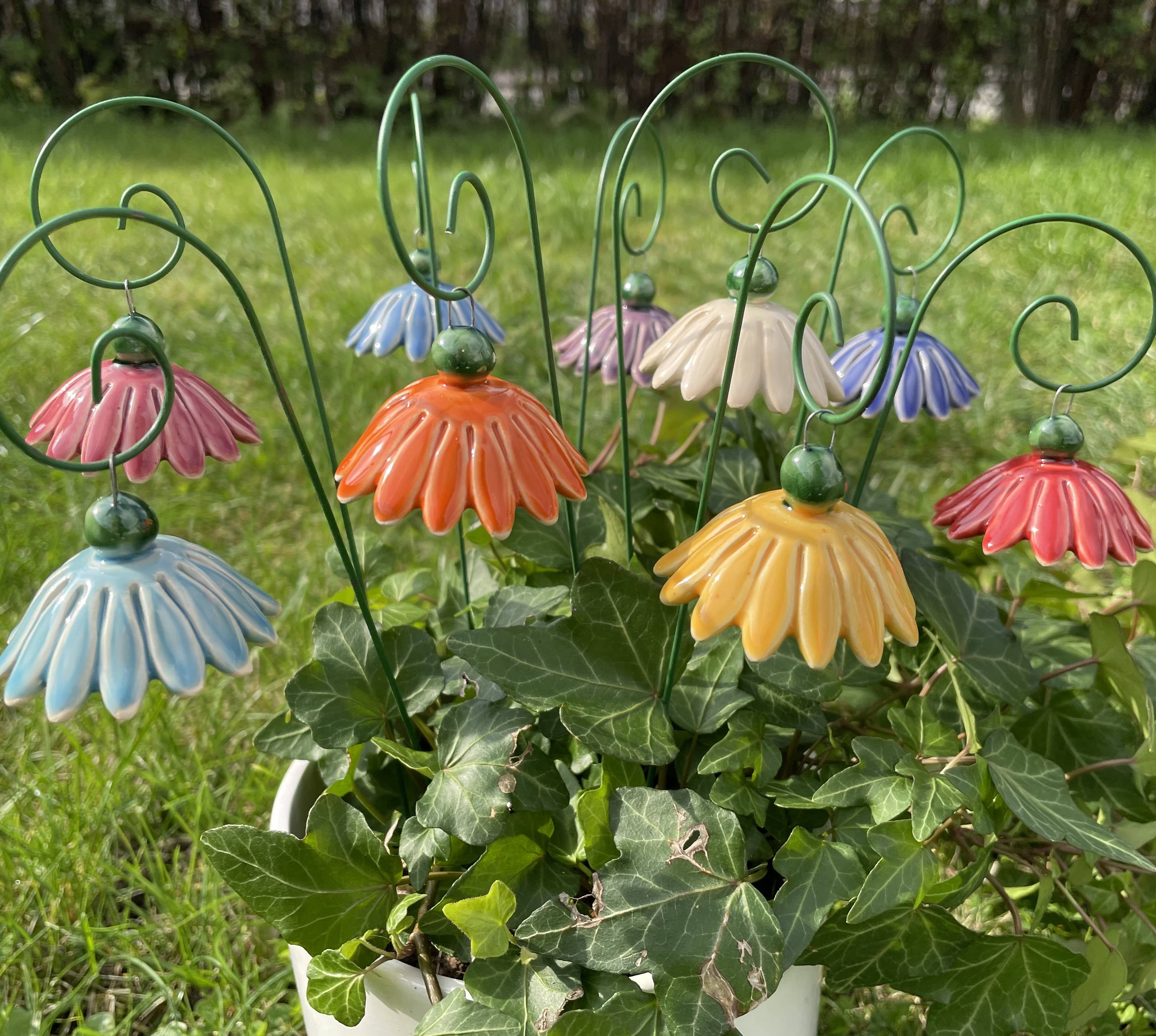 Pannonhem AB. - Wholesale Garden/Lawn Stake - Ceramic Flower Fairytale Flower, Plant stake6