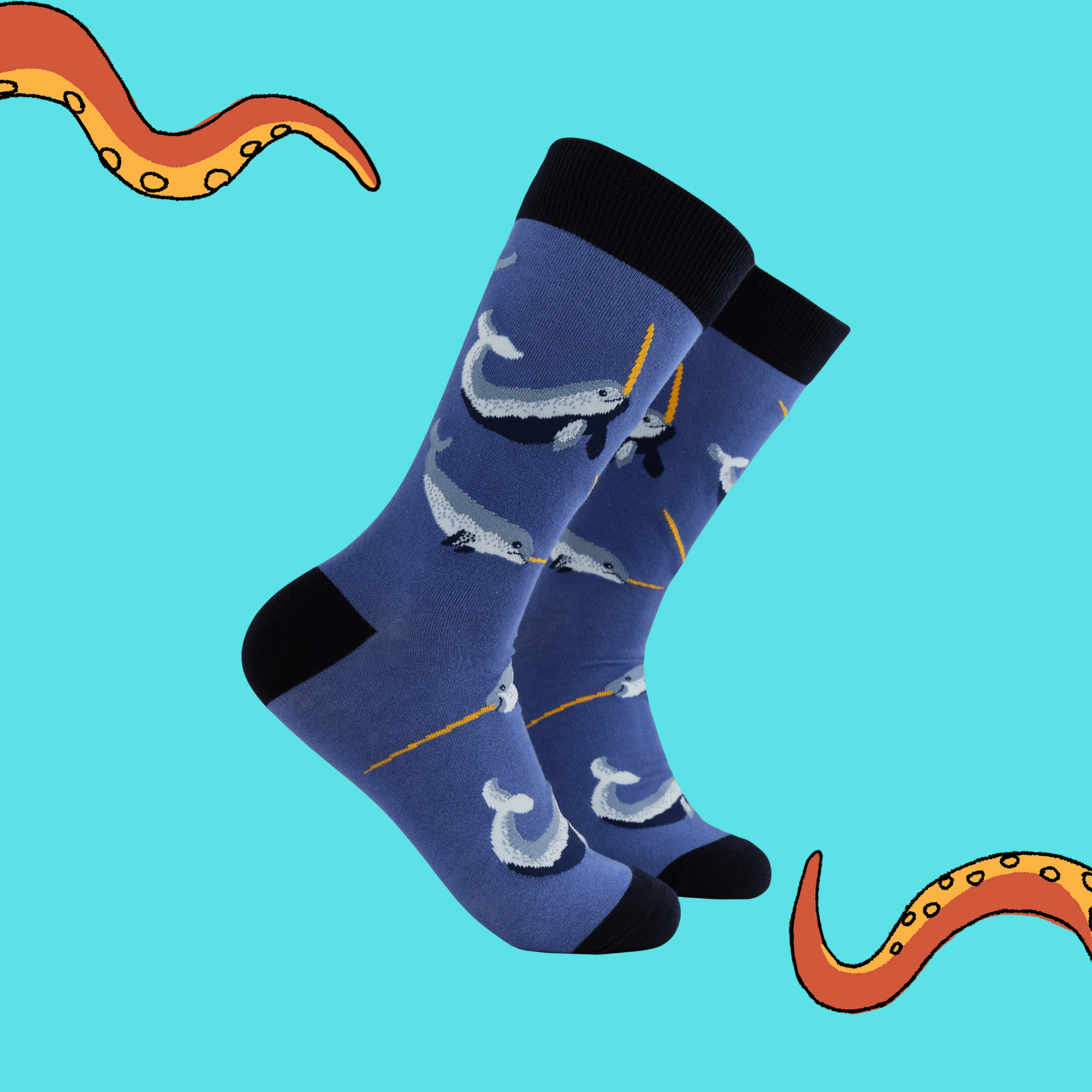 BLUE Narwhal Socks - Sea Unicorn for wholesale on Faire1