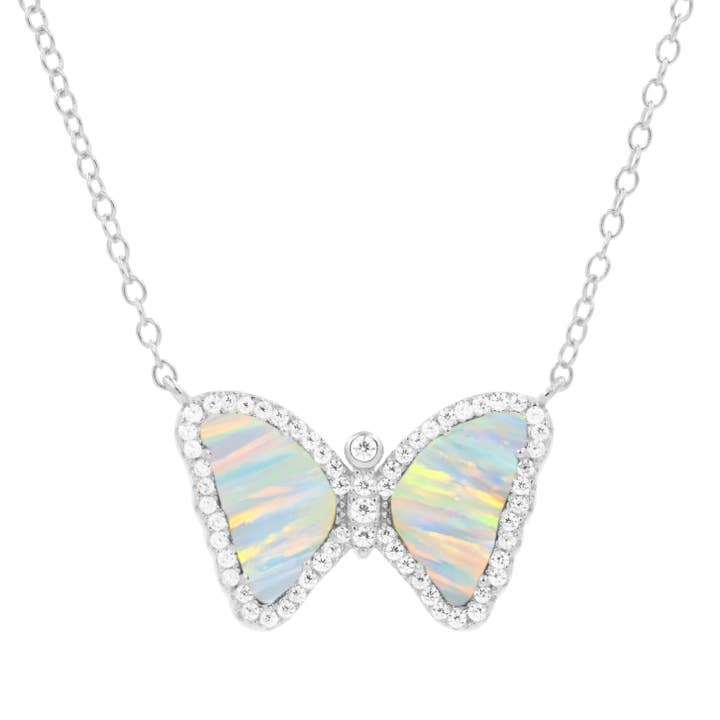 Kamaria Jewelry - Wholesale Pendant/Charm Necklace - Mini Opal Butterfly Necklace