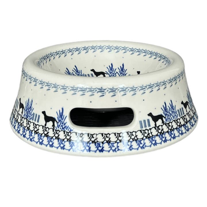 Bowl, Round, Dog Bowl, 5.5" Large in "Labrador Loop" by Ceramika Artystyczna | A525-2862X for wholesale by Polish Pottery Outlet