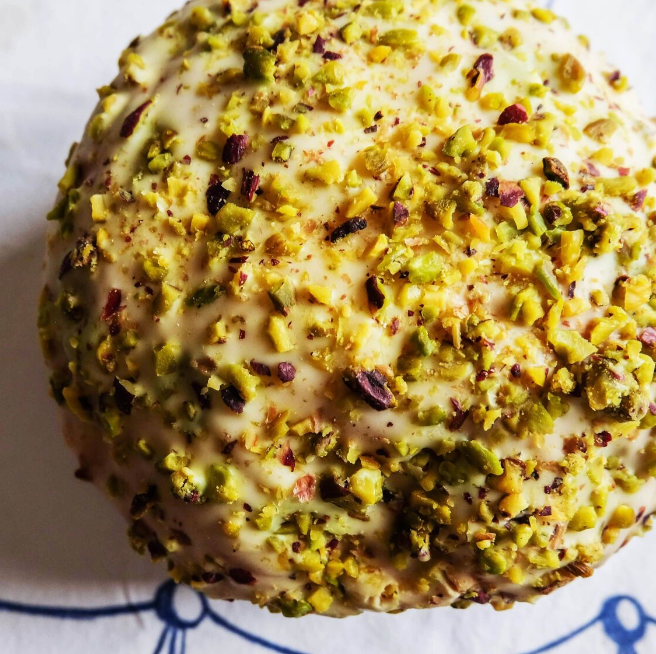 Les Deux Siciles - Vente Gâteau - Panettone à la crème de pistache, recouvert chocolat blanc 4