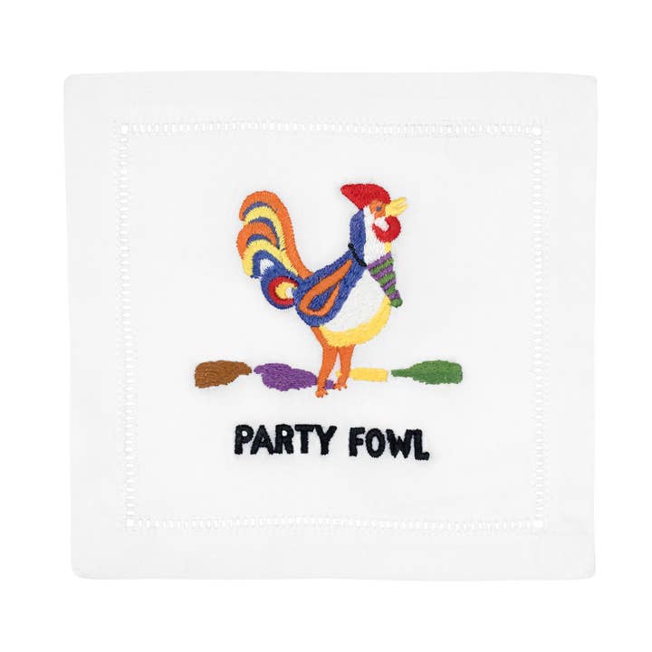 Party Fowl Cocktail Napkin for wholesale by August Morgan