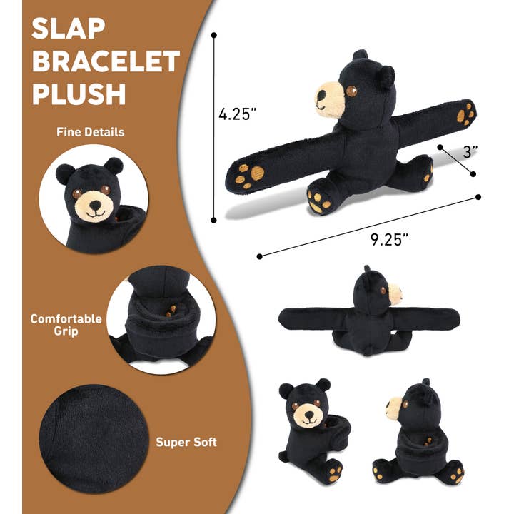 Cota Global - Wholesale Stuffed/Plush Toy - Kids & Baby - Slap Bracelet Plush - Black Bear2