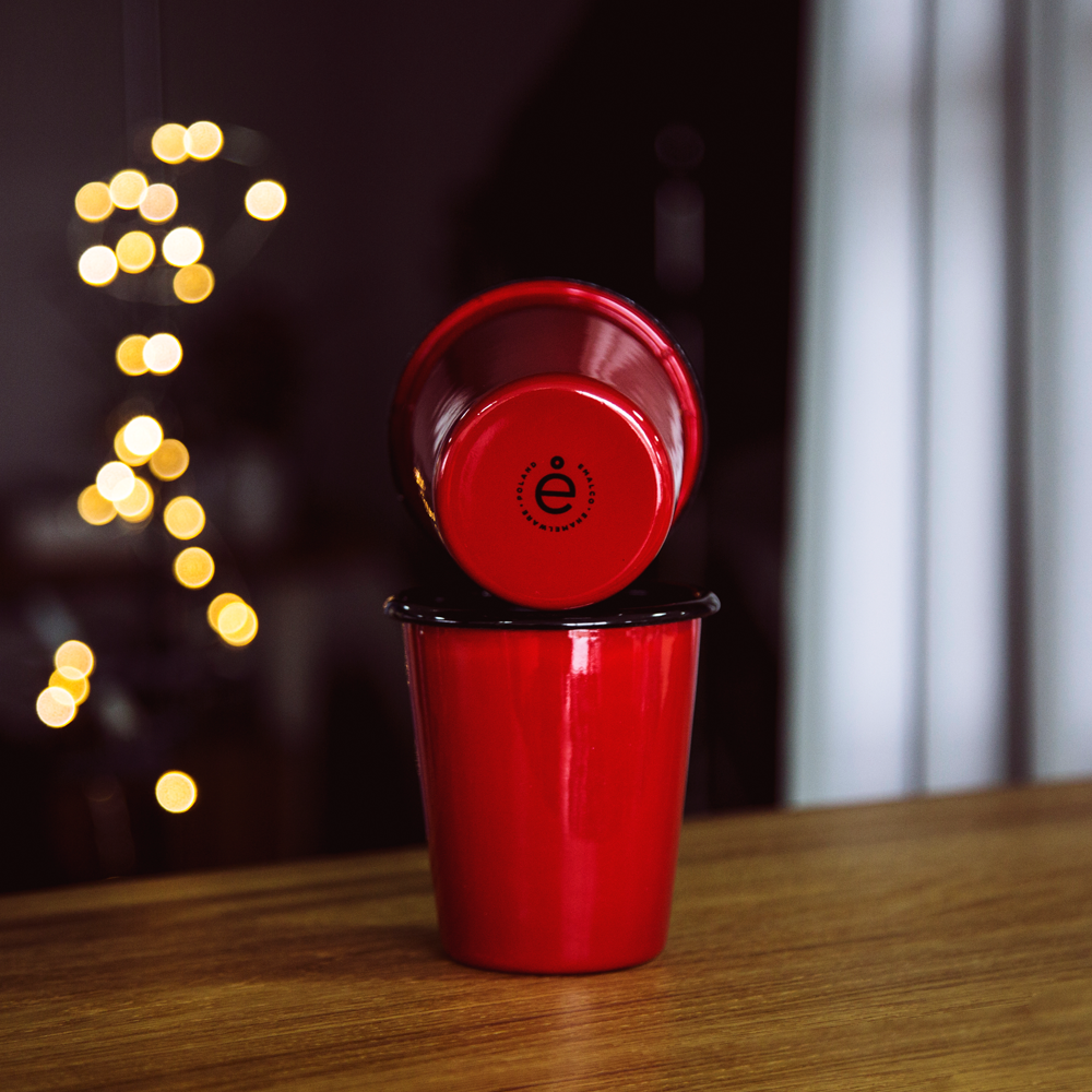 Emalco Enamelware - Wholesale Insulated Mug/Tumbler - 13.5 oz Coral Red Tumbler | PLAIN B.2