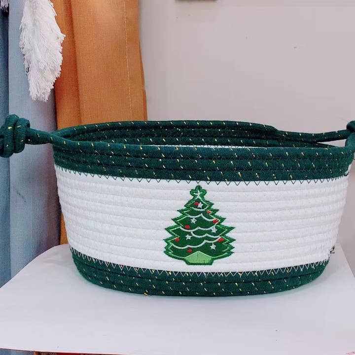 Cesto porta albero di Natale ricamato, regalo di Natale per la vendita all'ingrosso da parte di maison sympa