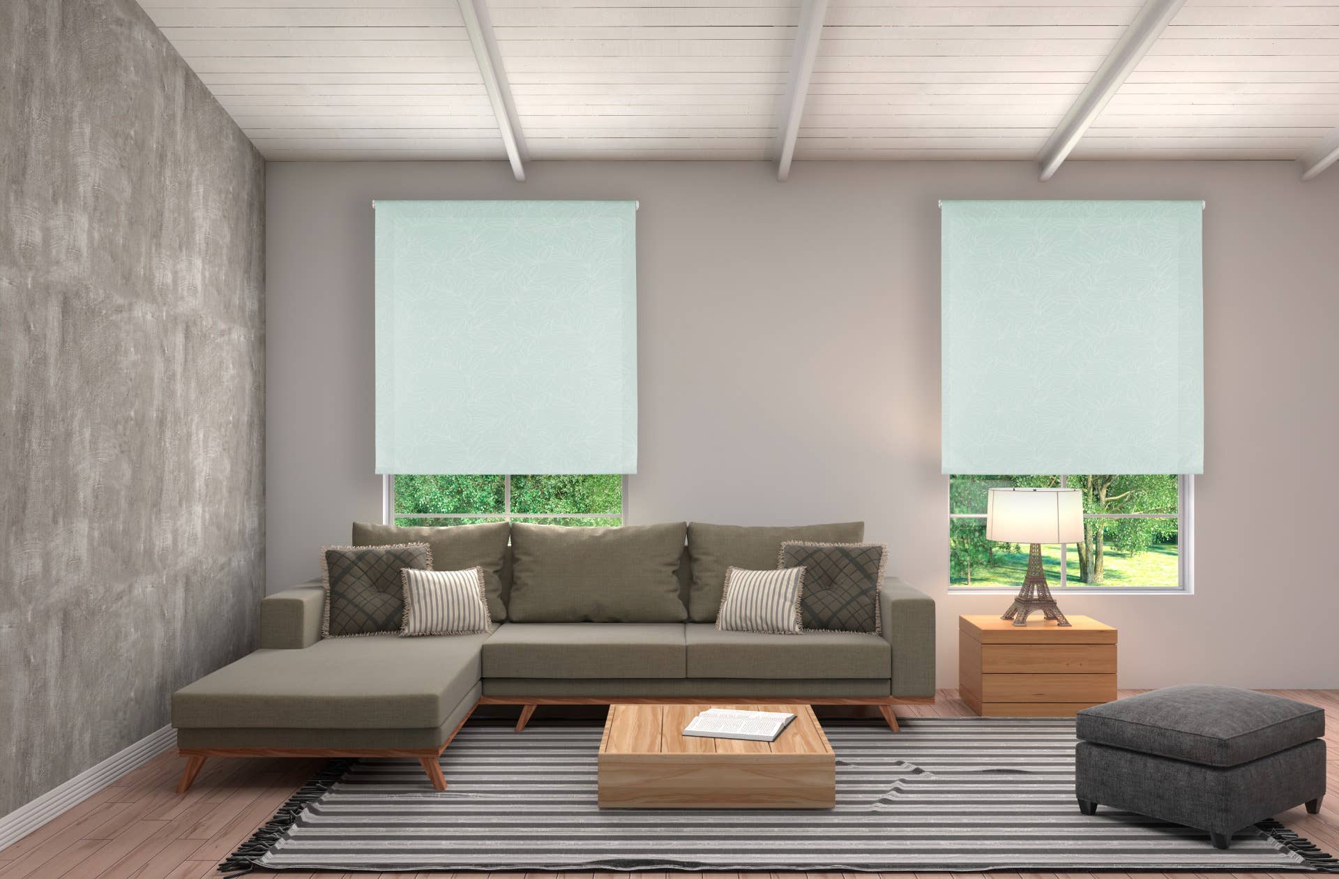 turquoise Selene Translucent Roller Blind for wholesale on Faire0