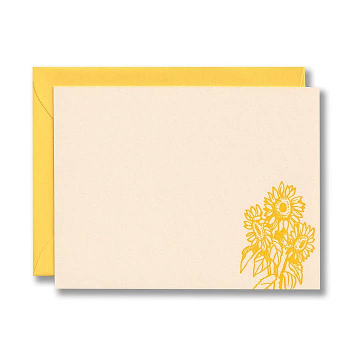 Sunflower Notecards for wholesale by Wishing Flower Press & Bindery