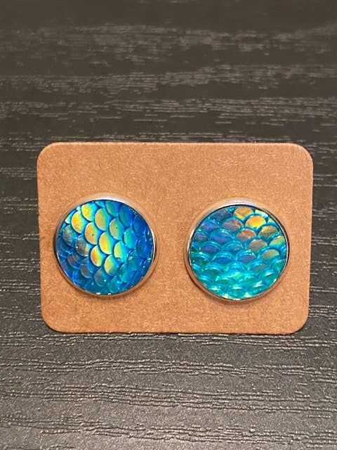 SMA Artistry Creations - Vendita all'ingrosso Orecchini a bottone - Orecchini a bottone con cabochon a sirena da 12 mm14