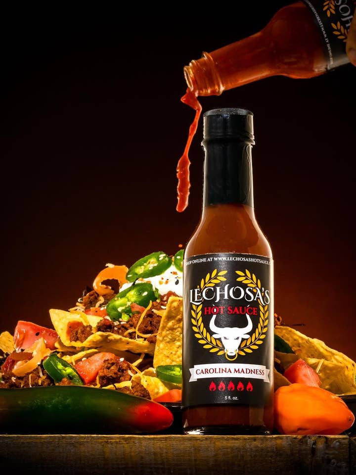 Lechosa Carolina vanvid Hot Sauce 5 oz. for engroshandel hos Lechosa’s Taco/Hot Sauces