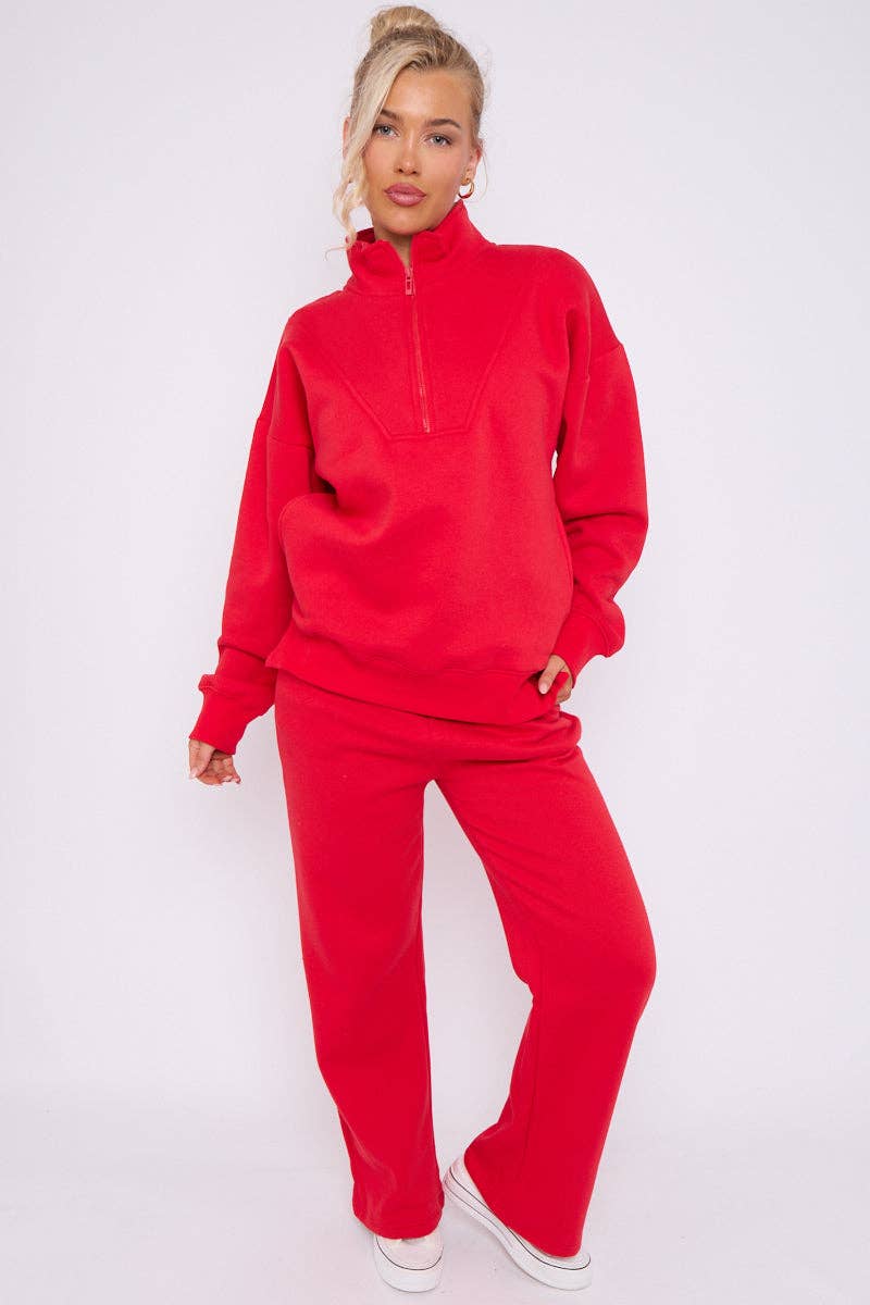 Stylewise Direct - Wholesale Lounge Set - Women's - 1/2 Zip Top & Jogger Fleece Co-ord6