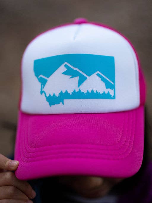 Kind Rosa mit
Blaugrün Montana Berghut für den Großhandel von Montana Tees