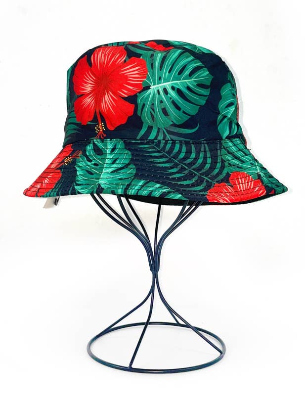 Bob réversible imprimé feuille et fleur pour la vente par LINETA