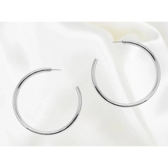 Skinnende Hoop 4mm/ 60 mm (XLarge) Sølv for engroshandel hos VLU STYLE