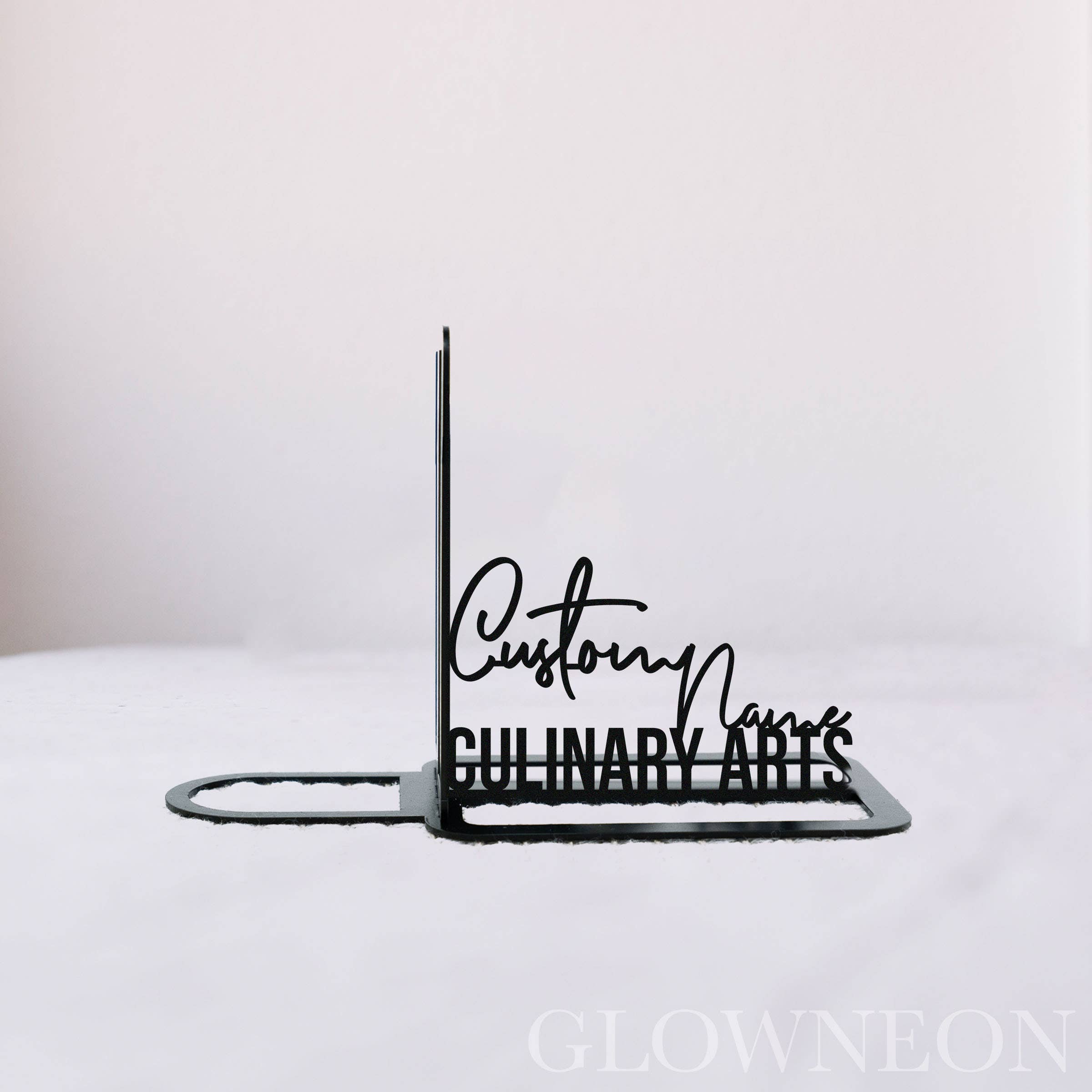 Glow Neon – wholesale Bookend – Personalized Bookend Culinary Arts, Custom Chef Name Bookend2