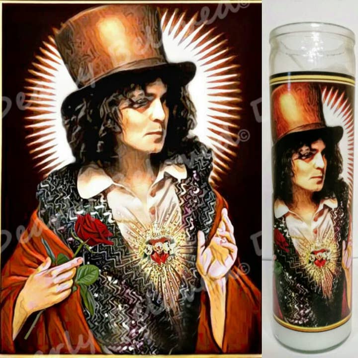 St. Marc Bolan - 7-Day glass Jar Prayer Candle for wholesale by Dearly Beloved Creations
