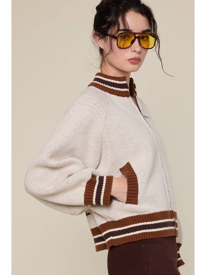 Sky to Moon - Wholesale Knit Sweater - Women's - BACK GRAPHIC POINT CASUAL KNIT SWETER JACKET14