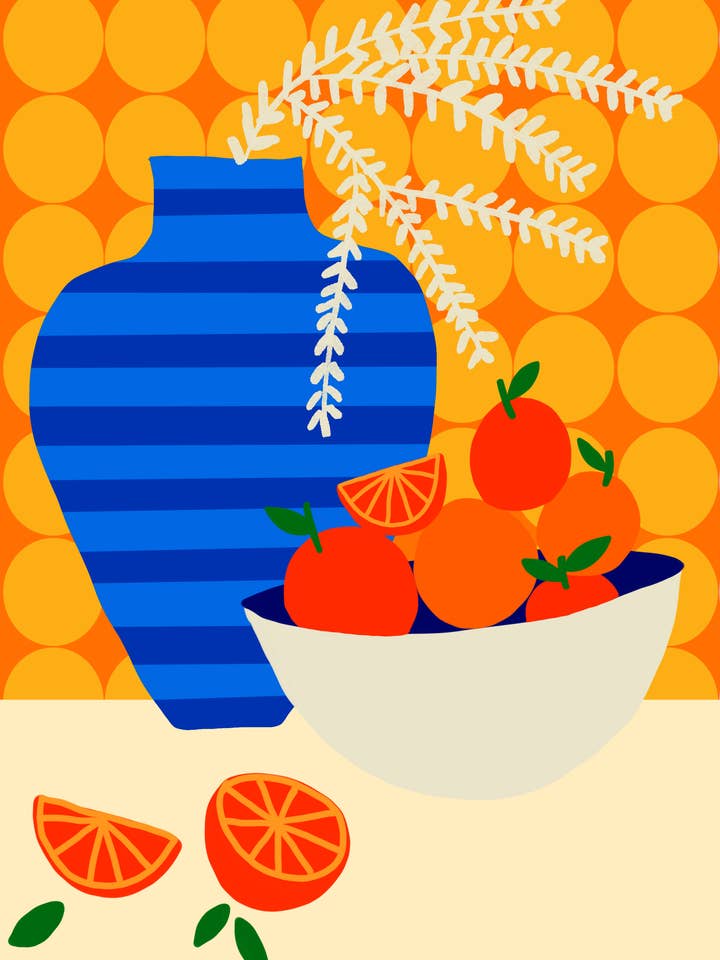 Oranges on Retro Kitchen for wholesale by Teresa Rego