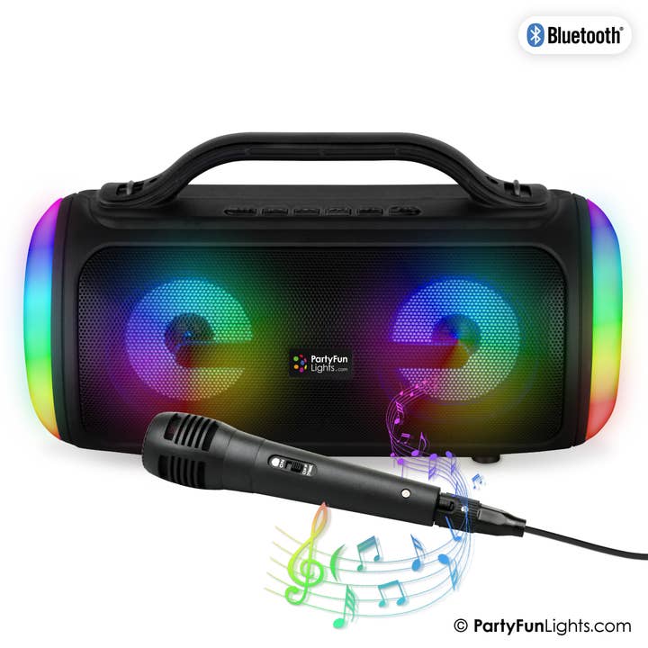 Karaoke Set Party speaker with microphone black - Disco lamp for wholesale by PartyFunLights Europe B.V.