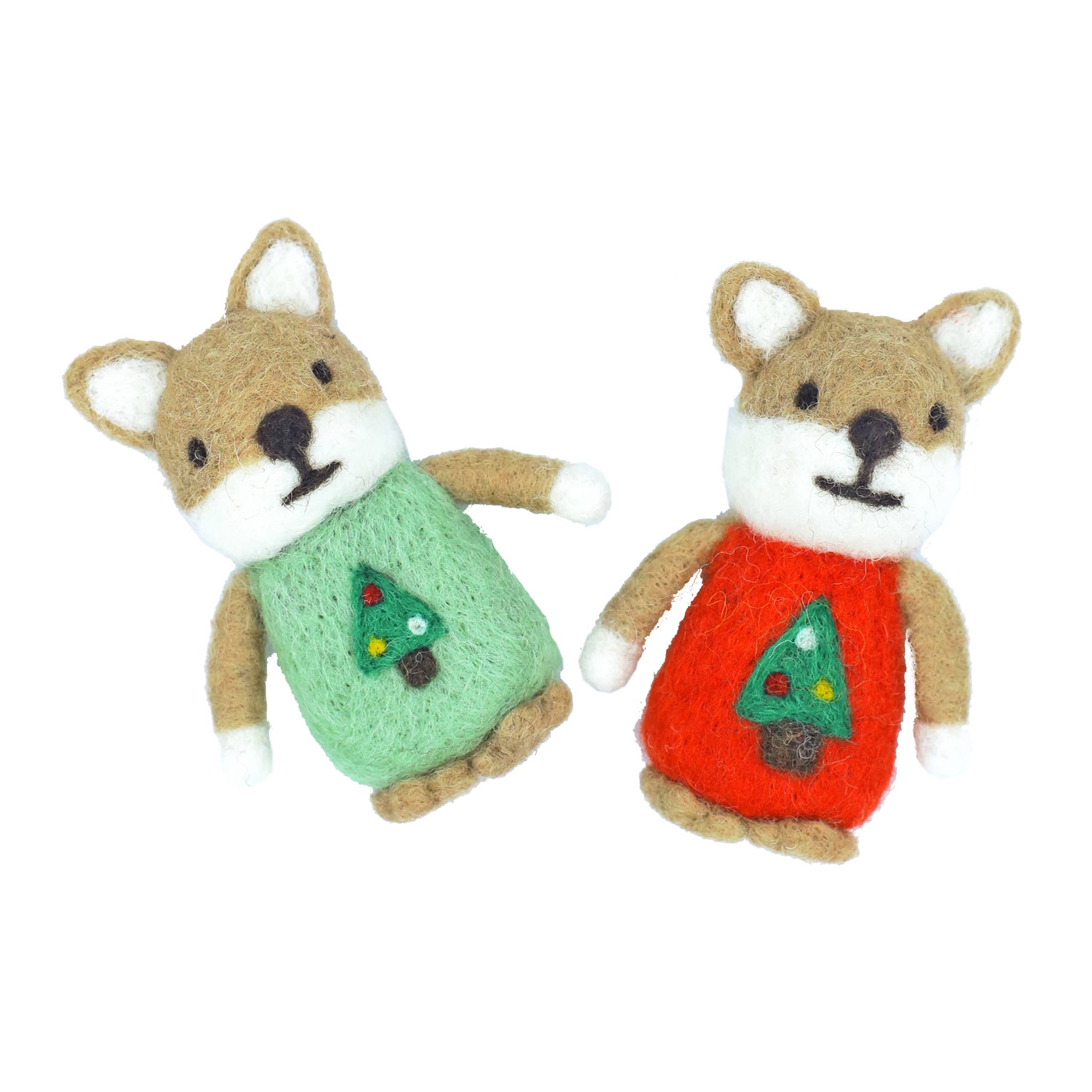 Fiona Walker England – wholesale Christmas decoration – Festive Fox Decorations (Red & Green)0