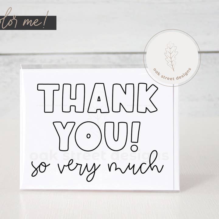 Thank You So Very Much Card for wholesale by Oak Street Designs