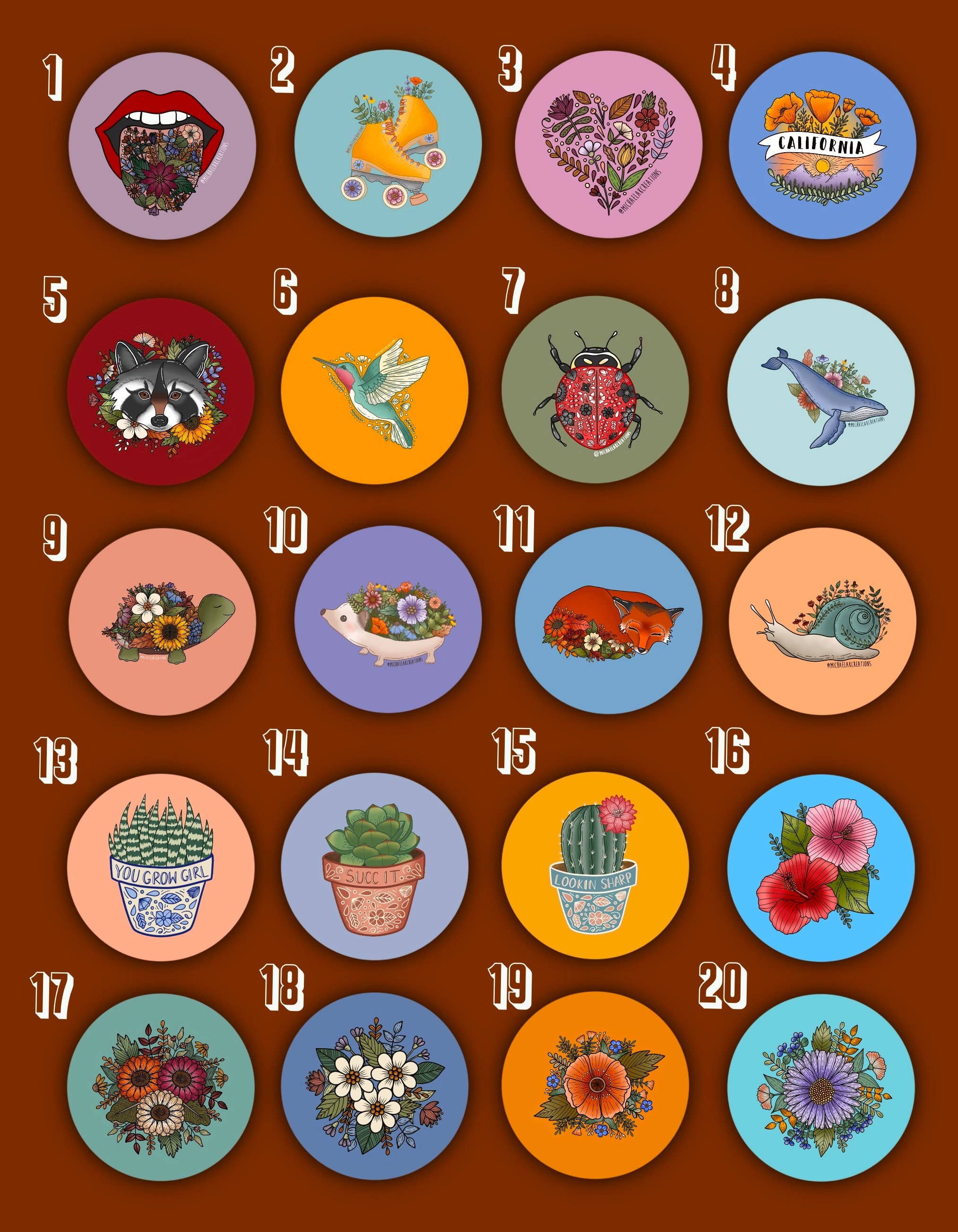 Michaela K Creations – Engroshandel Reversnål/knap – VÆLG - Knappakke (3, 6,10,25,50 knapper)4