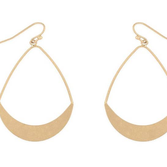 Orecchini a goccia opachi da 2" - Oro per la vendita all'ingrosso da parte di S&A Fashions