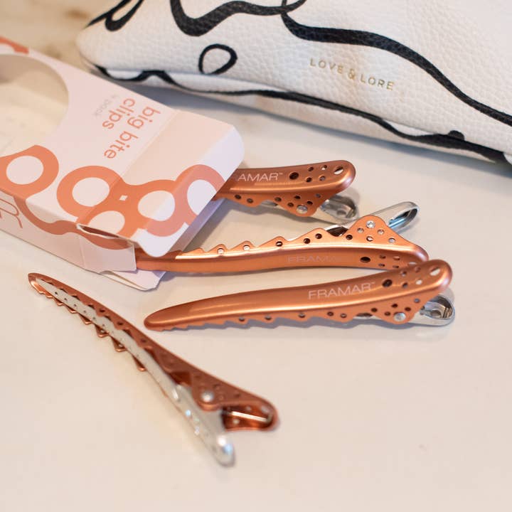 Framar Hair Brushes & Hair Accessories - Wholesale Hair Clip - Women's - FRAMAR Womens Hair Clips Metal, Hair Sectioning Clips - Rosé5