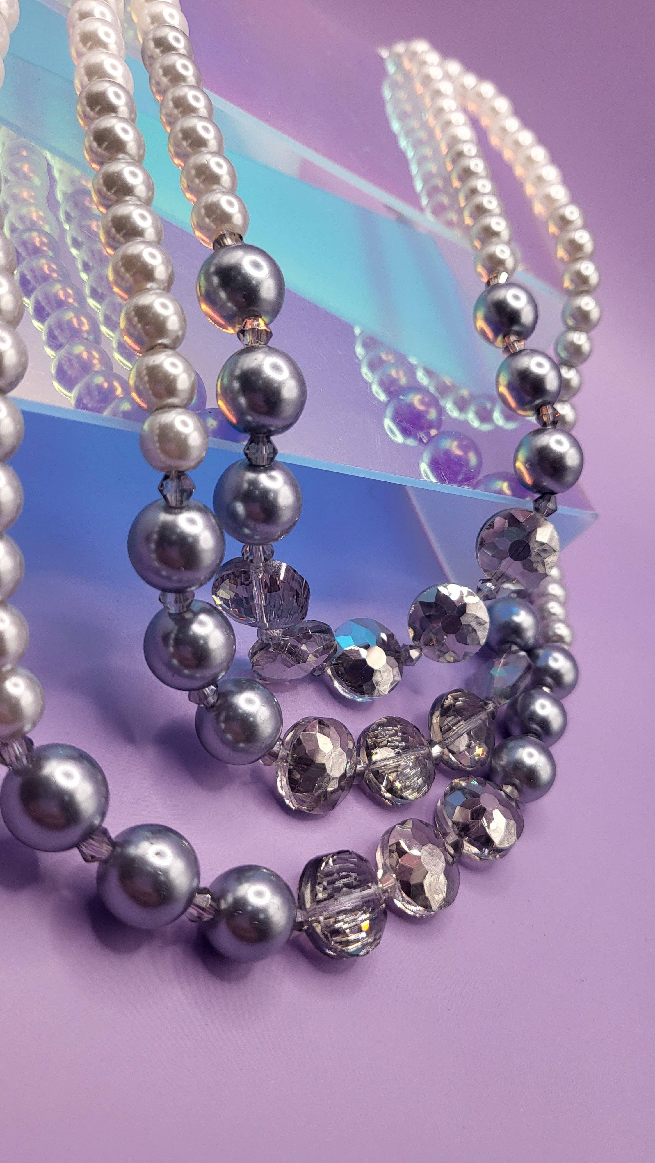 Arya Jewellery Wholesale – wholesale Jewellery set – Crystal Pearl Multi Layer Necklace & Earrings2